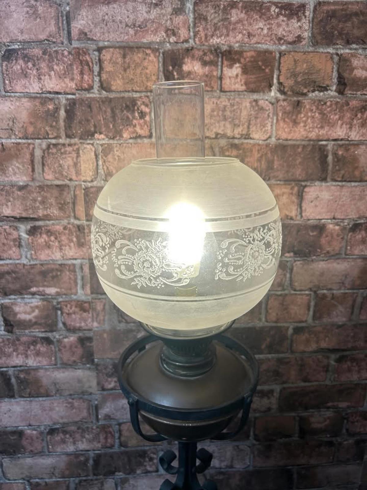 Antique Arts & Crafts Cast Iron and Brass Standing Lamp