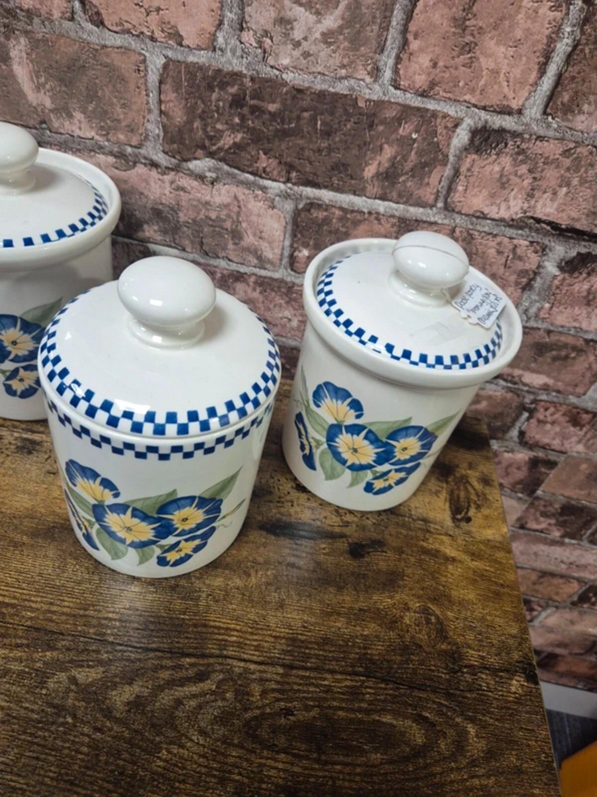 Poole Pottery 'Morning glory' ceramic jar set