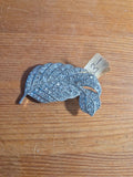 silver tone leaf brooch