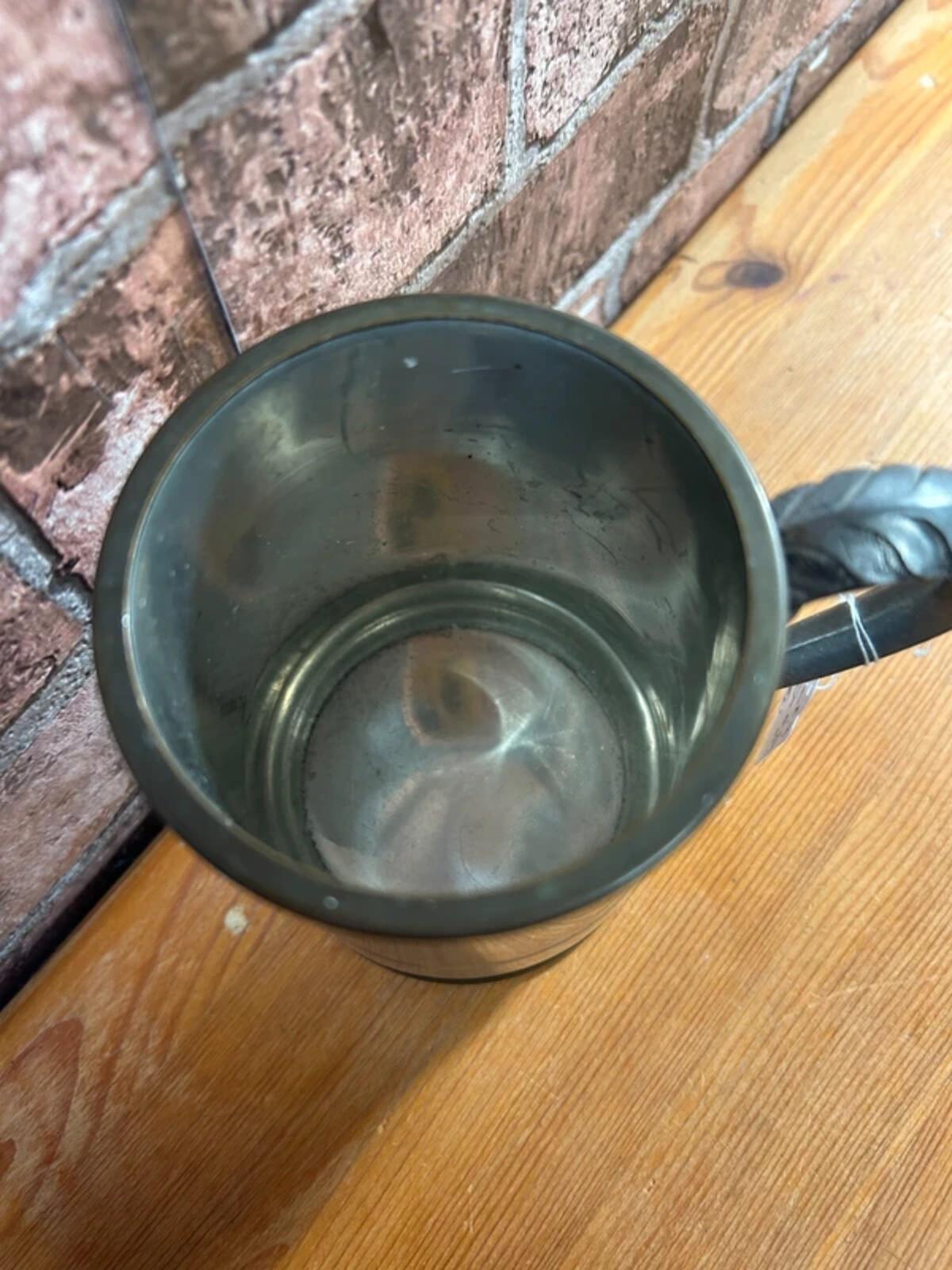 English Sheffield Pewter Beer Tankard