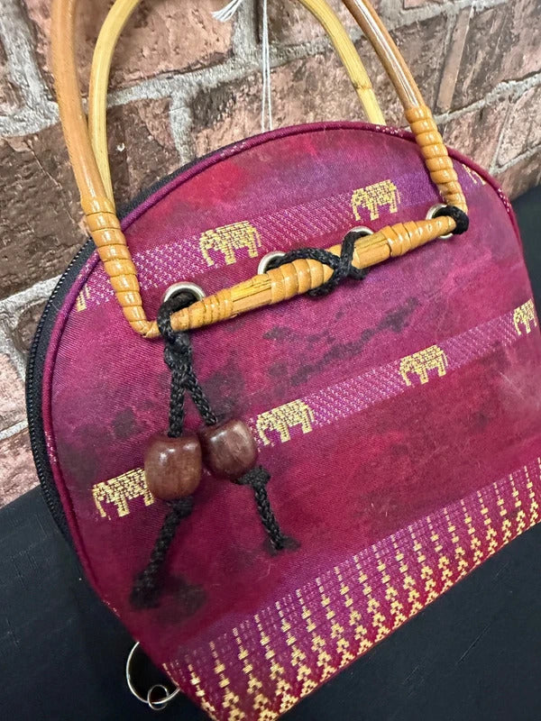 Elephant Bag with Bamboo Handles