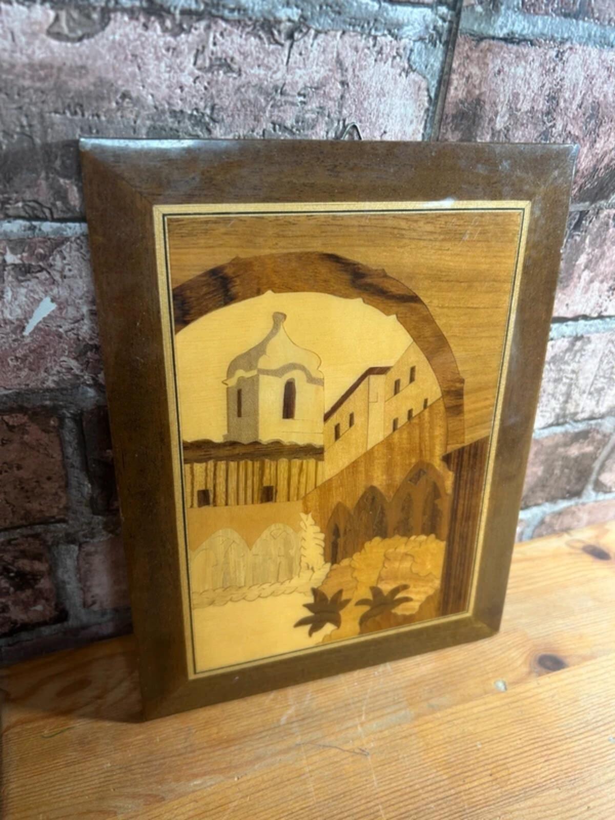 Italian Wood Marquery Wall Hanging