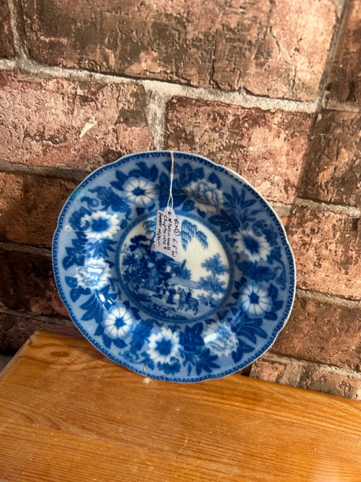 Georgian 1820 Antique Rogers White Transfer Zebra Dish