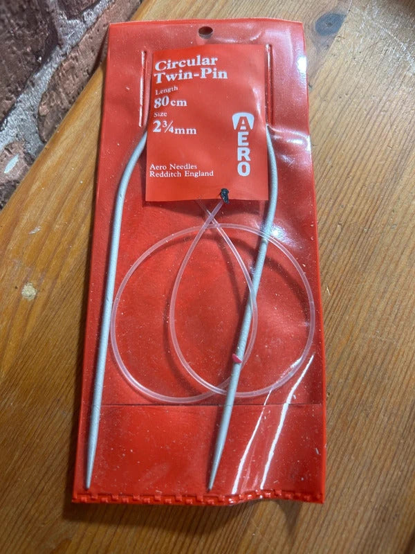 Vintage Knitting Needle Circular Twin Pin