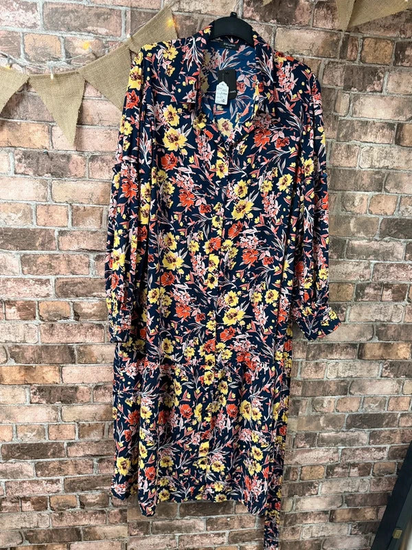 JD Williams Floral Multicolour Dress - Size 24