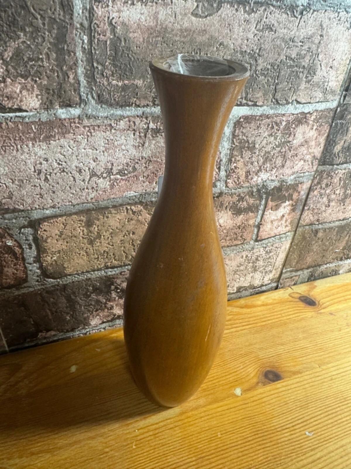 Mid Century Teak Stem Vase