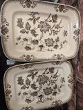 J F wileman serving plate pair