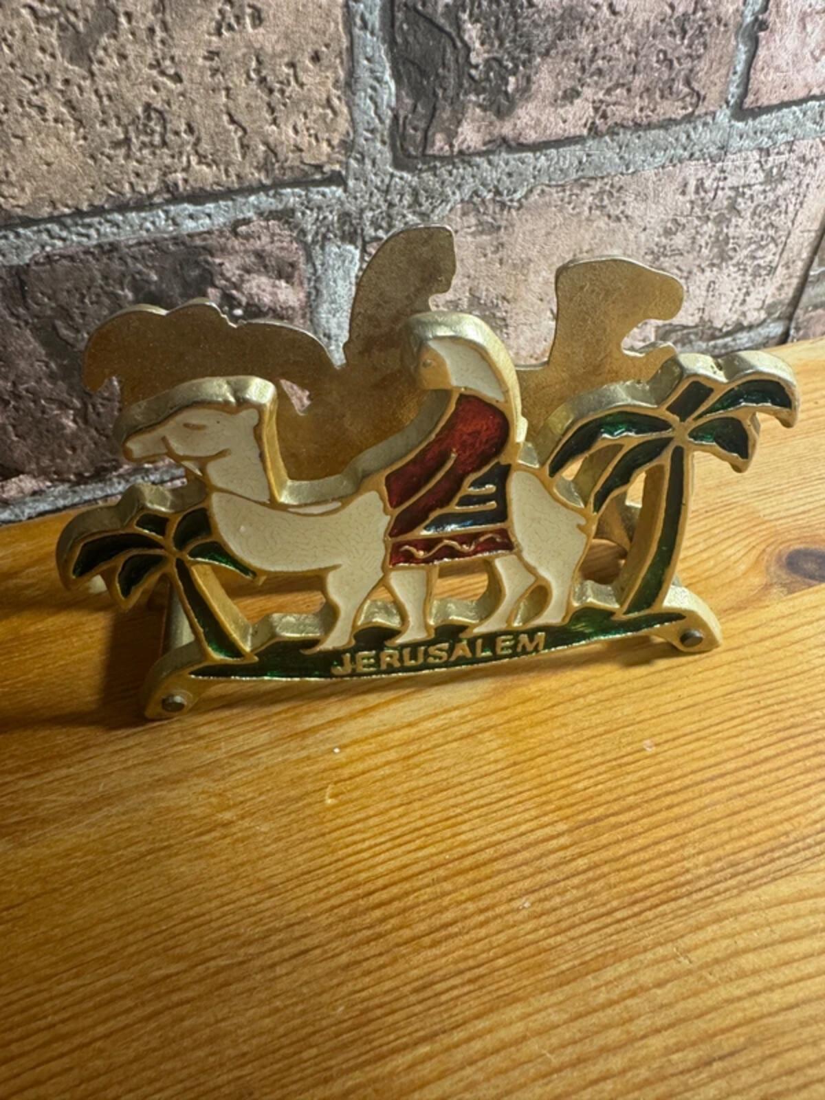 Brass Jerusalem Napkin/Letter Holder