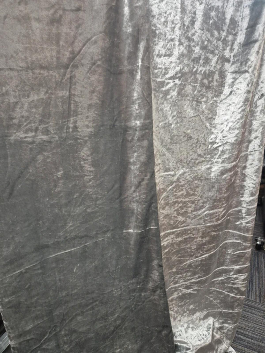 Silver Velour Style Curtains