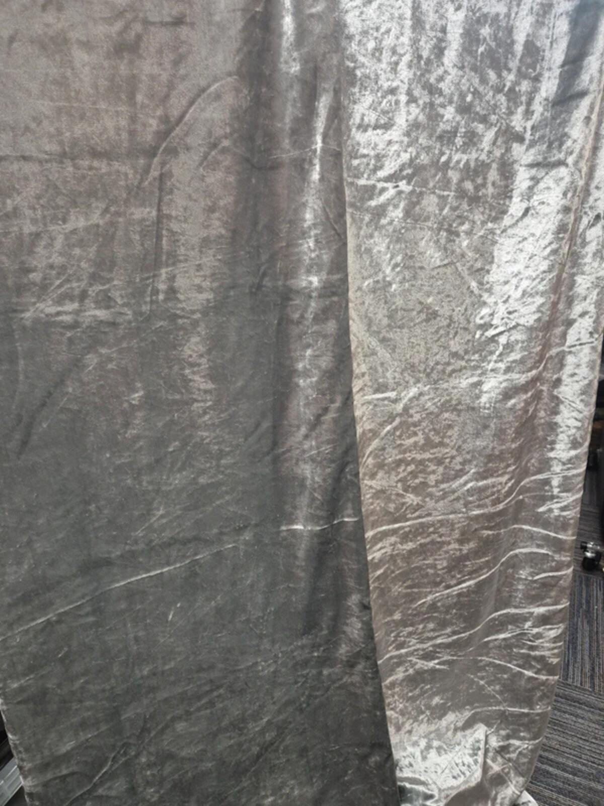 Silver Velour Style Curtains