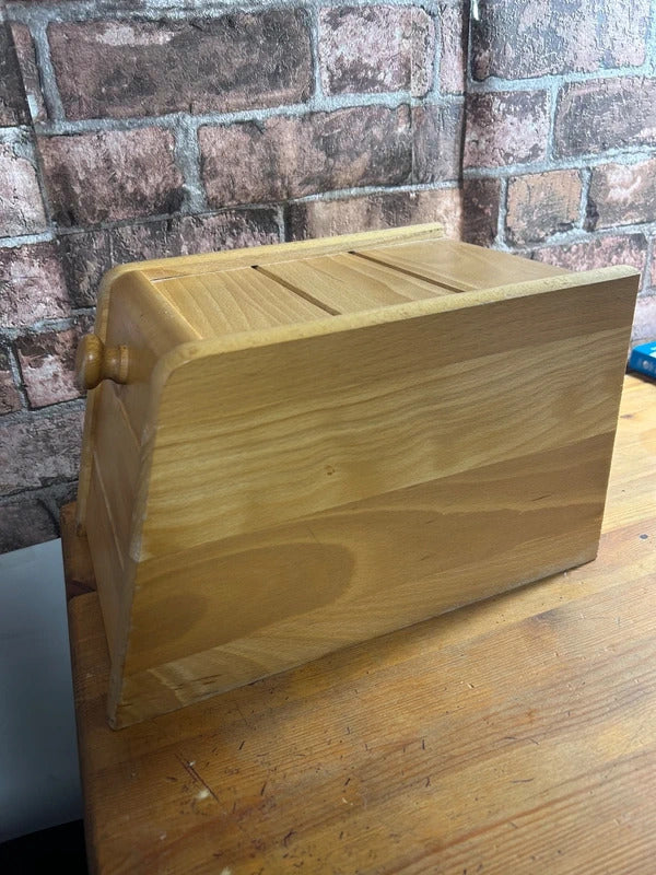 Beech Wood Bread Bin with Drop Front