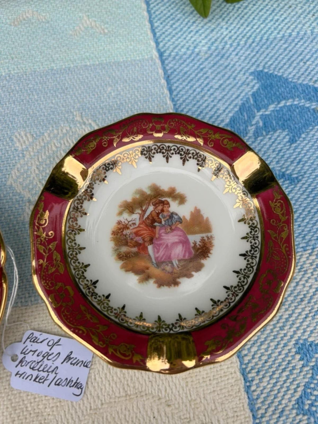 Pair of Limoges French Patterned Trinket Dish Plates