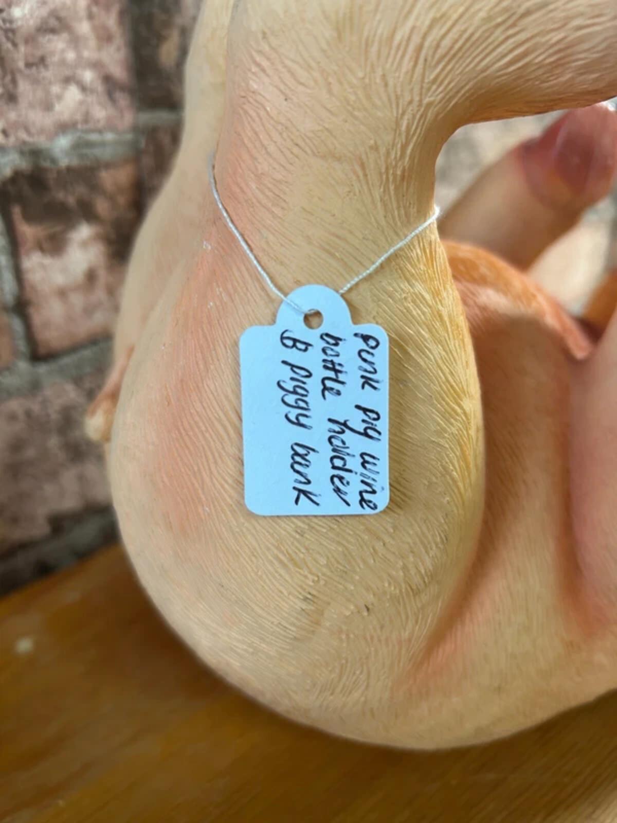 Pink Pig Wine Bottle Holder & Piggy Bank