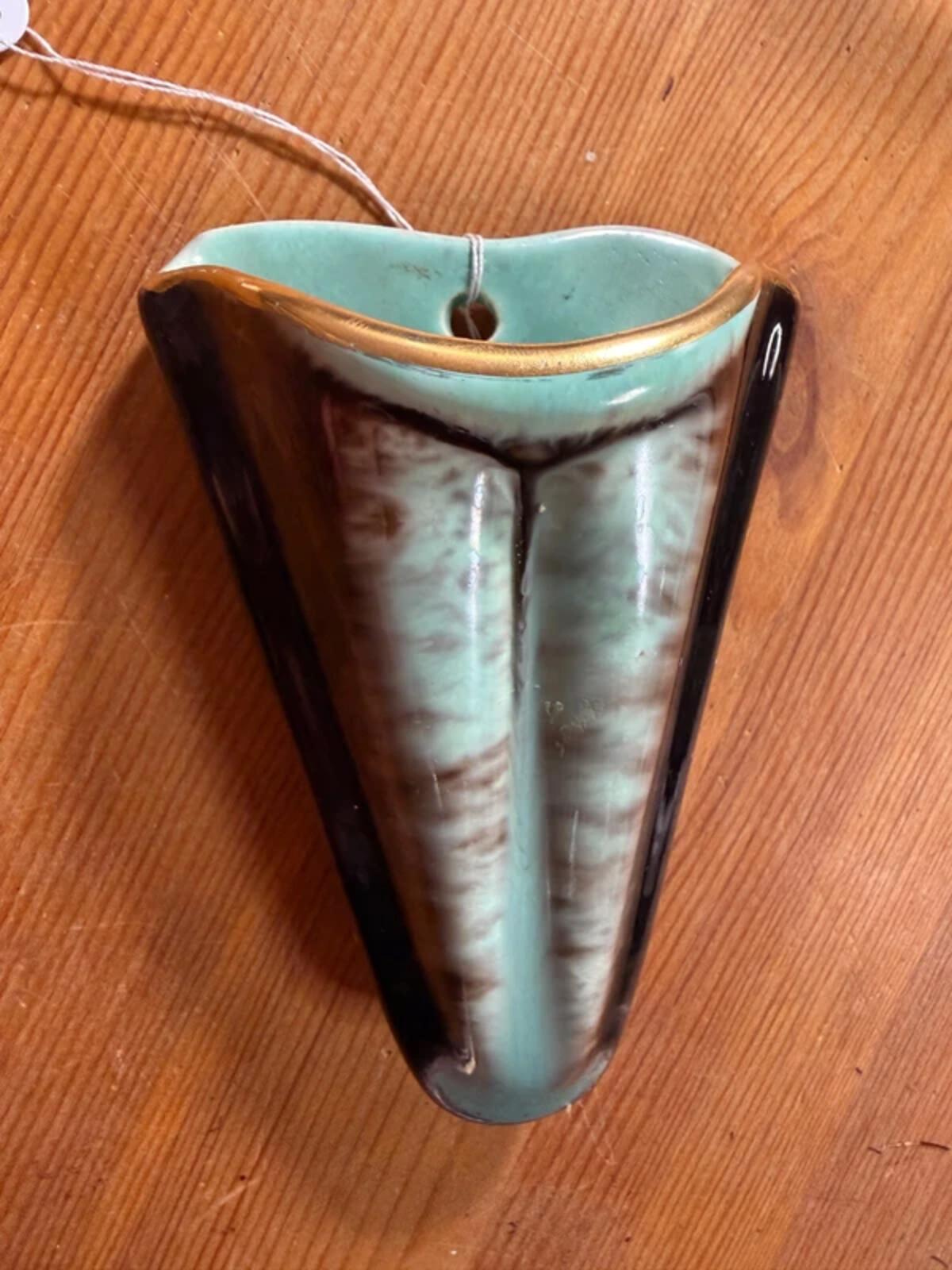 West German Vintage Ceramic Wall Pocket Vase