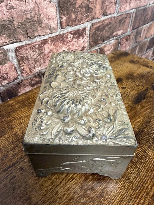 Antique Japanese Metal Jewellery Box