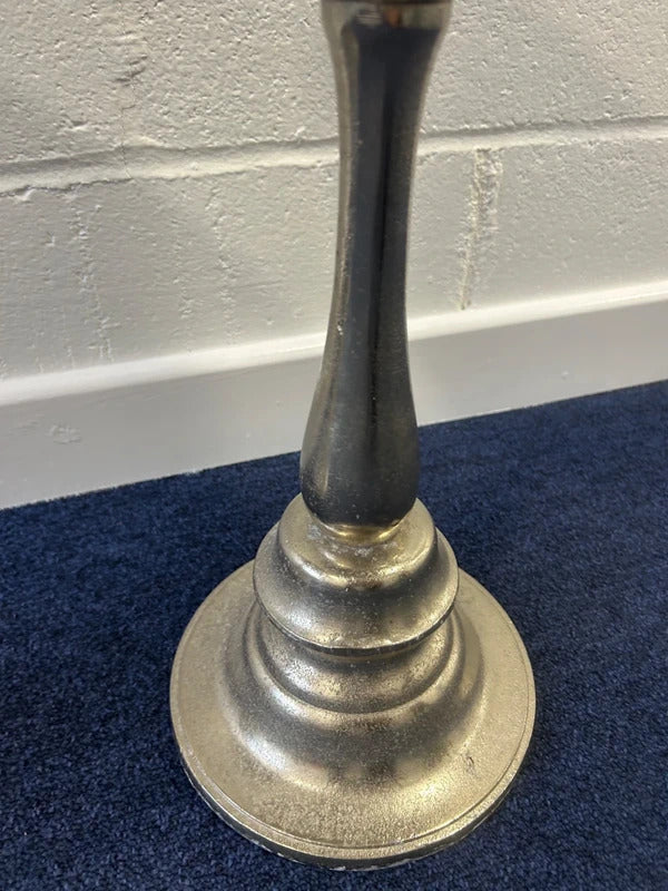 Pair of Metal Silver Side/Pillar Tables