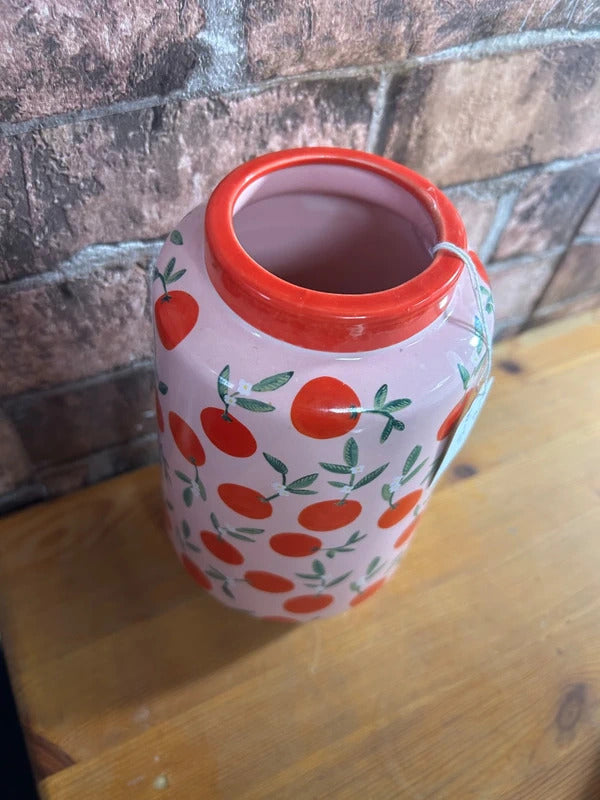 Ceramic Pink and Red Vase