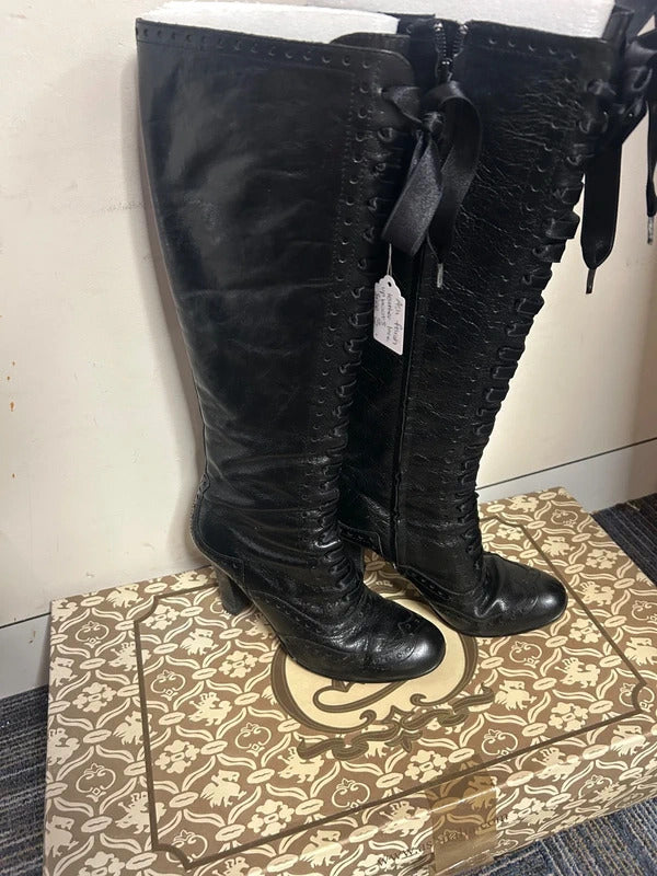 Ash Farah Leather Lace Up Boots - Size 3