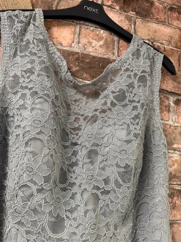 Morilee Grey Lace Prom/Evening Dress - Size 18