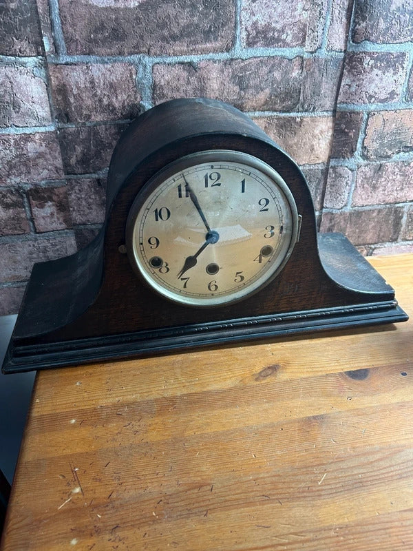 Antique Wooden Cased Mantle Clock