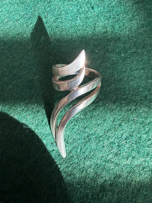 Silver Tall 925 Hallmarked Ring - Size L