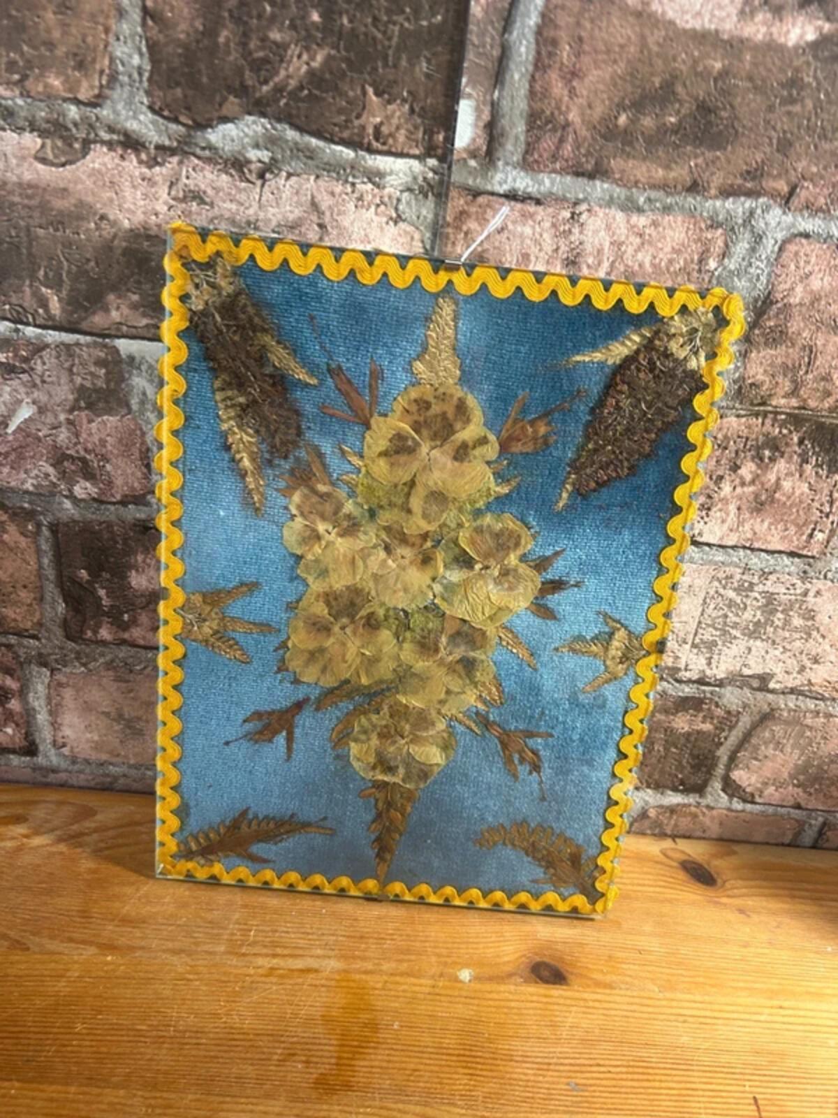 Vintage Pressed Dried Flowers in Clip in Frame