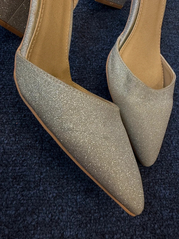 Be Mine Silver Heels - Size 6