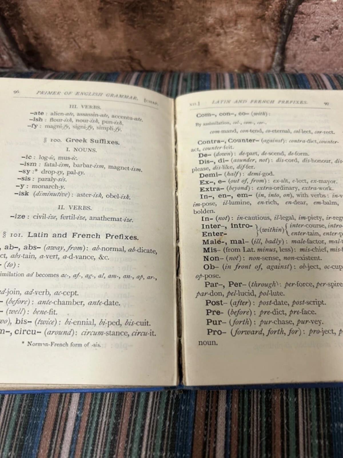 Vintage English Grammar Book