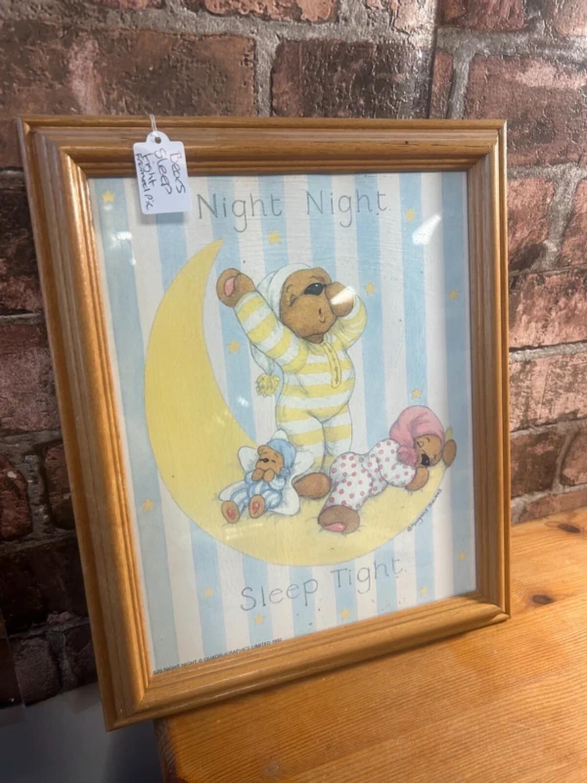 Bears Vintage Sleep Tight Framed Print