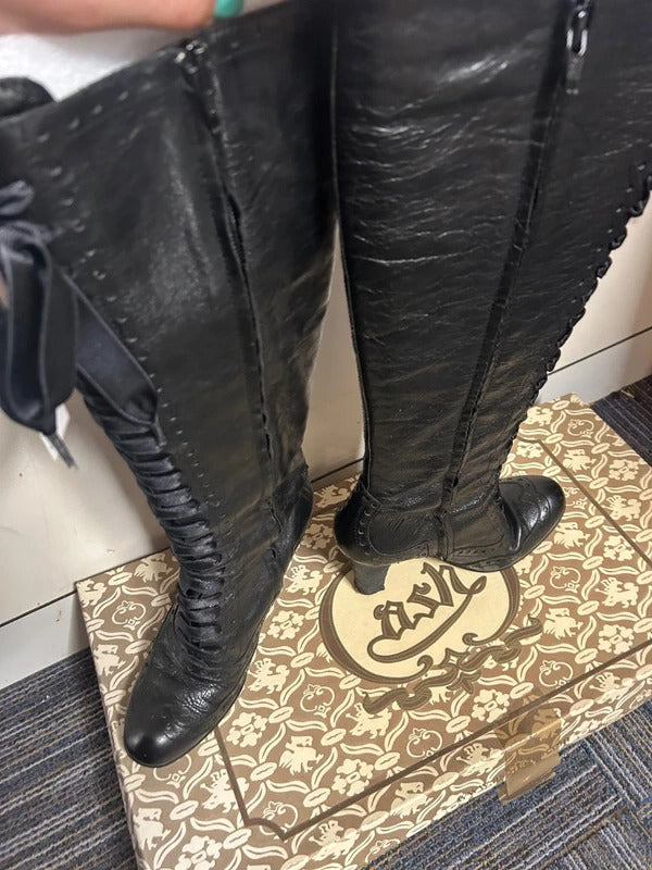 Ash Farah Leather Lace Up Boots - Size 3