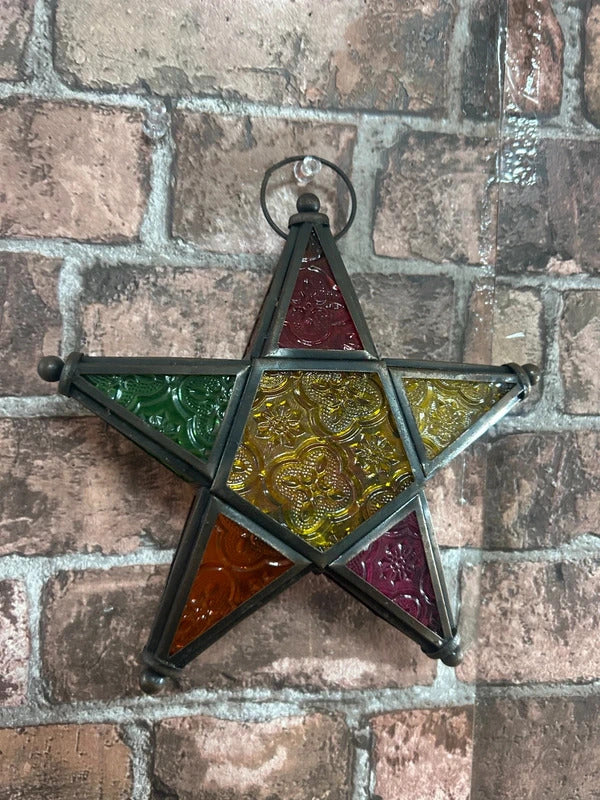Moroccan Star Glass Tealight Holder
