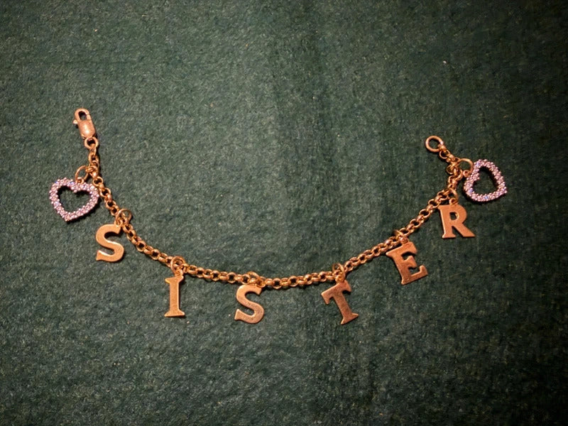 Sterling Silver Gold Plated Sister Bracelet