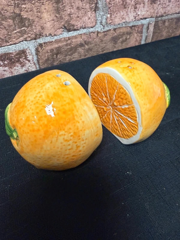 Ceramic Orange Salt and Pepper Pots