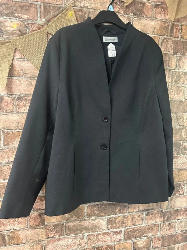 Slimma Vintage Black Blazer - Size 16