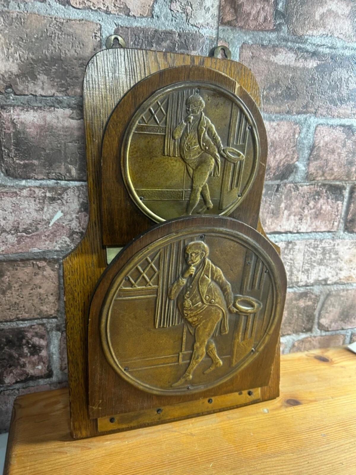 Antique Oak Brass Letter Holder