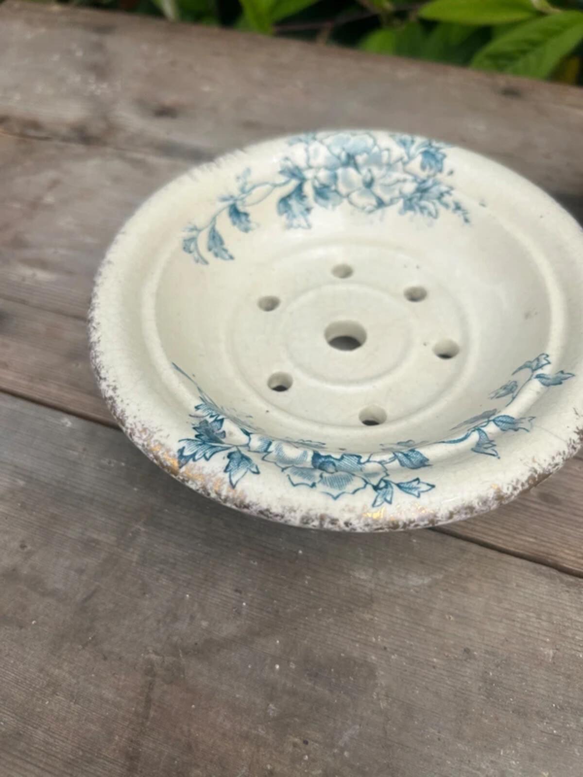 Vintage Ceramic Soap Dish and Pot Set