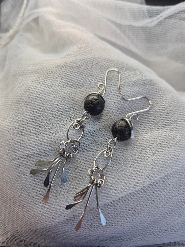 Lava rock earrings