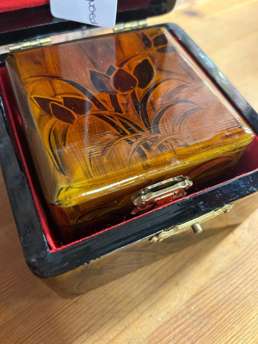 Set of Three Wooden Lacquered Boxes