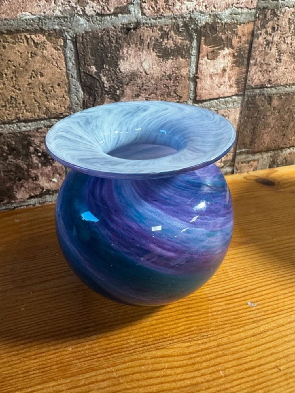 Alum Bay Glass Purple Swirl Vintage Vase