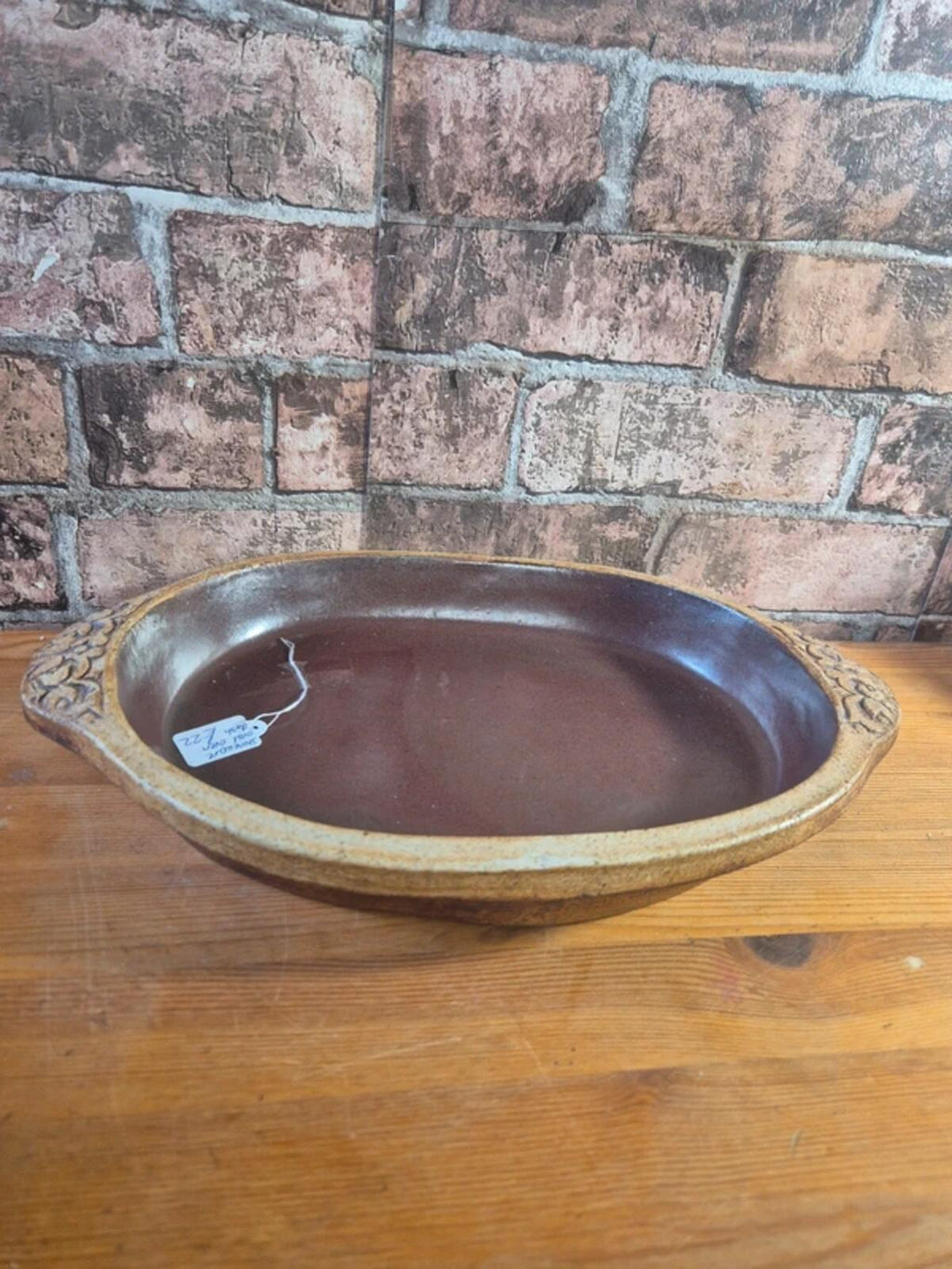 Vintage Stoneware Oval Baking Dish
