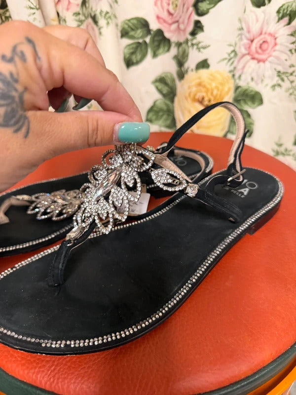 Moda in Pelle Black sandals - size 6.5 UK