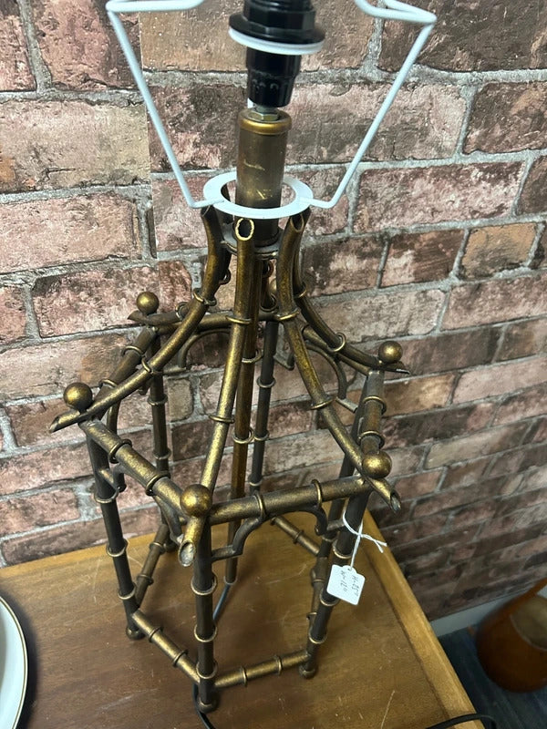 Bamboo Effect Metal Lamp Base