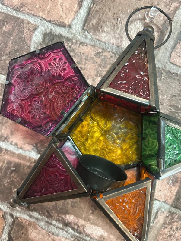 Moroccan Star Glass Tealight Holder