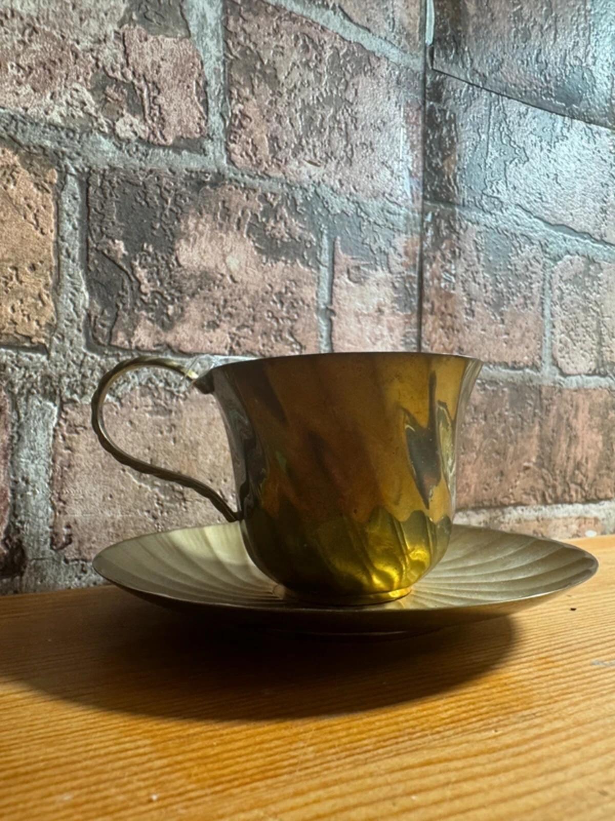 Vintage Brass Cup and Saucer