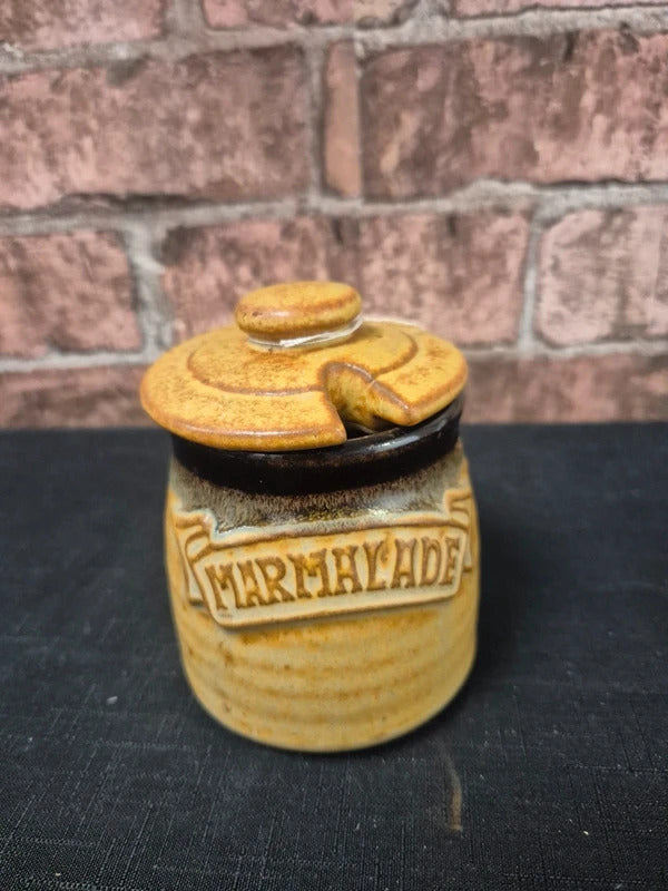 Vintage stone marmalade jar
