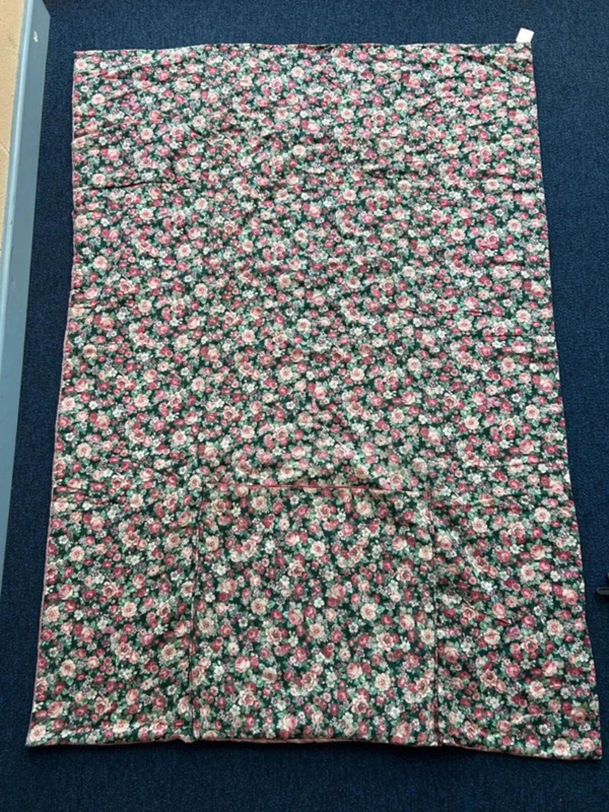 Large Floral Vintage Blanket with Pocket