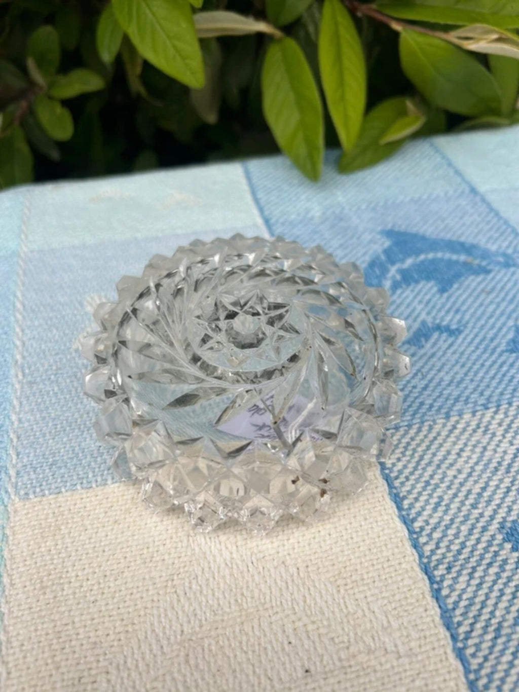 Vintage Clear Cut Crystal Ashtray