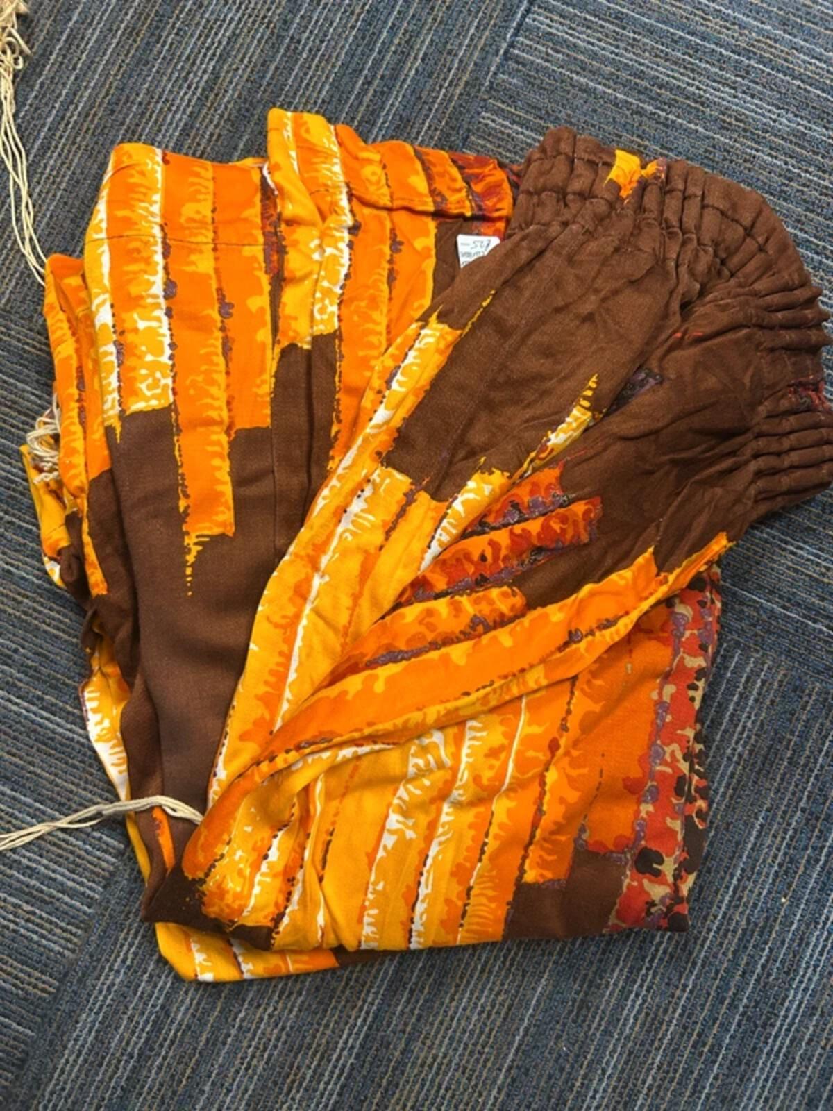 Vintage 1960's Pair of Brown/Orange Curtains