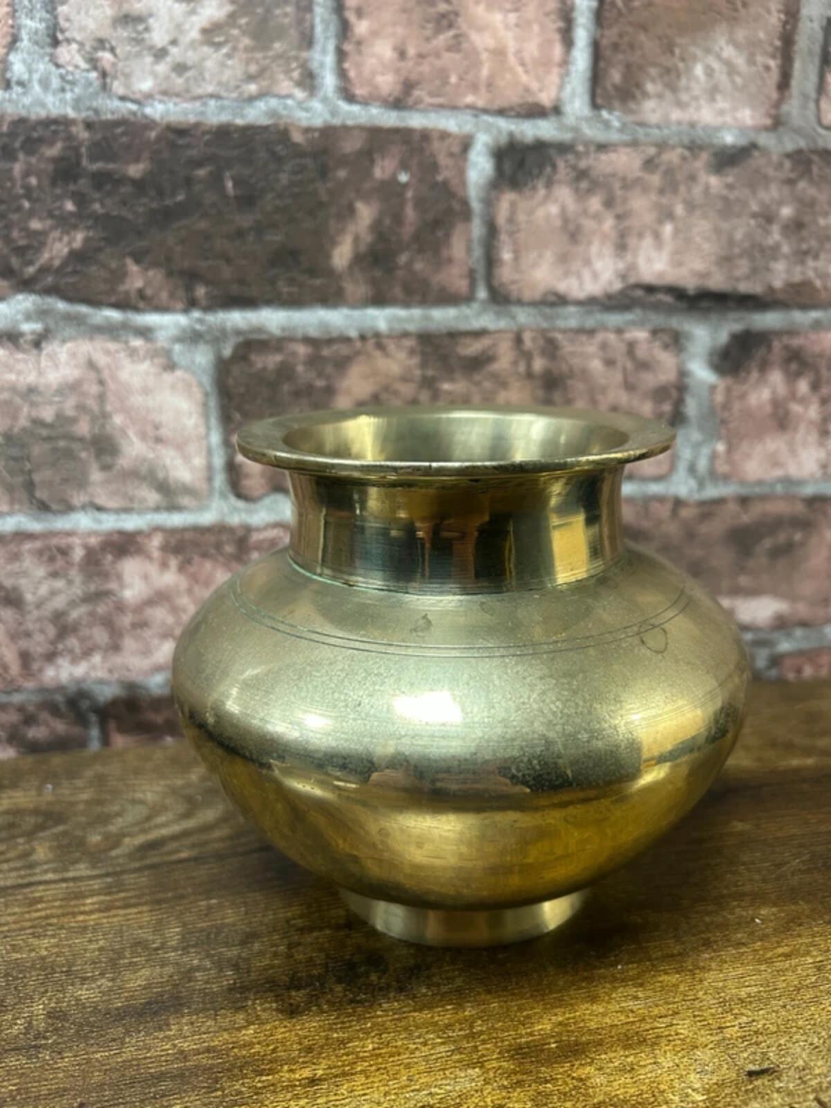 Solid Brass Vintage Vessel Pot