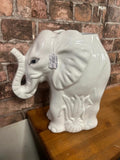 White Ceramic Elephant Planter/Umbrella Stand